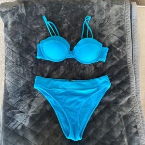 Triangl bright blue high waisted bikini